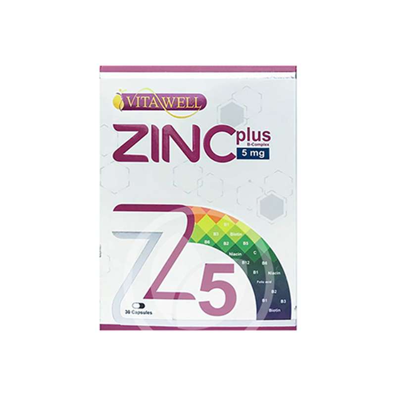 کپسول زینک پلاس 5 میلی گرم ویتاول بسته 30 عددی