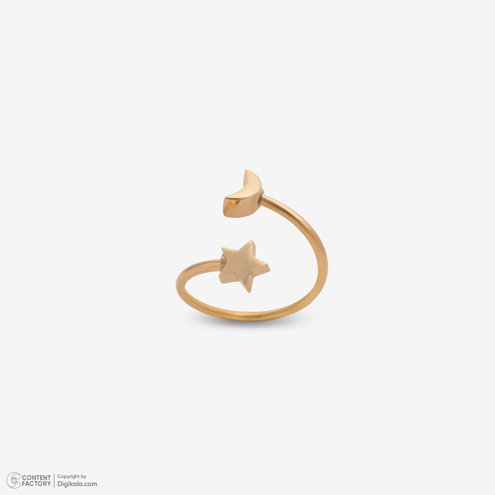انگشتر طلا 18 عیار زنانه حافا گلد مدل ماه و ستاره کد r019 سایز 56 -  - 7