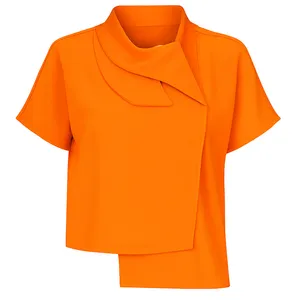 بلوز آستین کوتاه یقه آبشاری زنانه مدل ۲۰۲۷