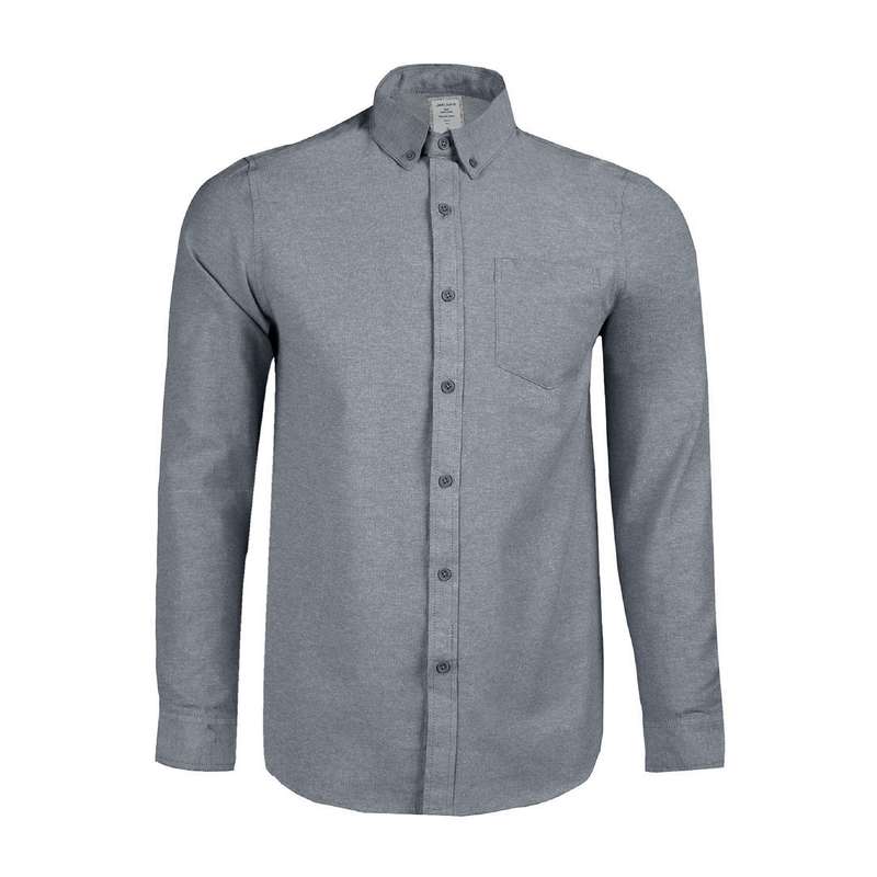 پیراهن آستین بلند مردانه جوتی جینز مدل ساده کد 303025 رنگ طوسی تیره