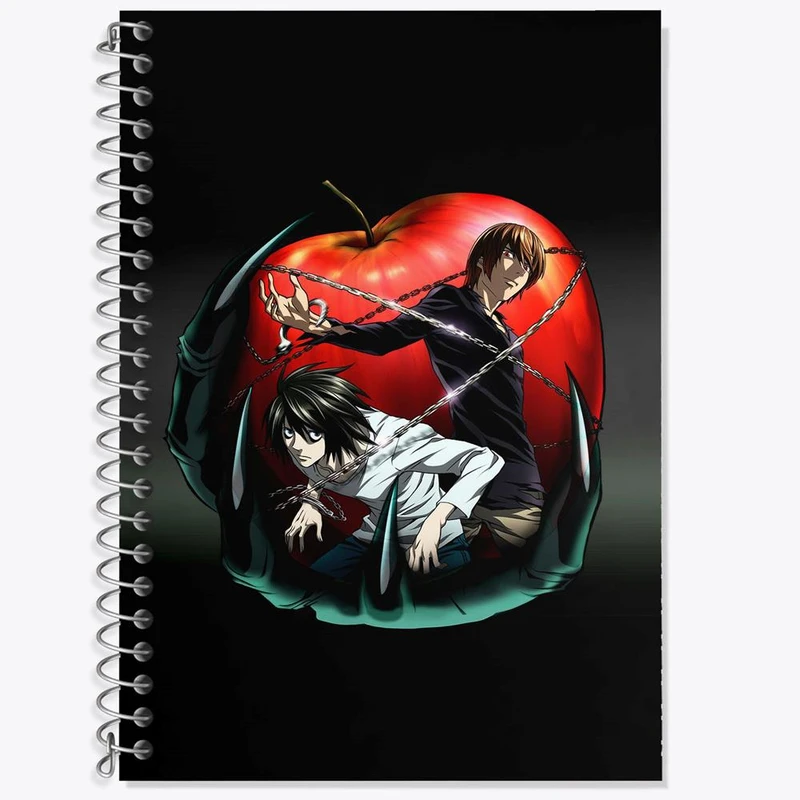 دفتر لغت 50 برگ خندالو مدل لایت و ال انیمه دفترچه مرگ Death Note کد 11294