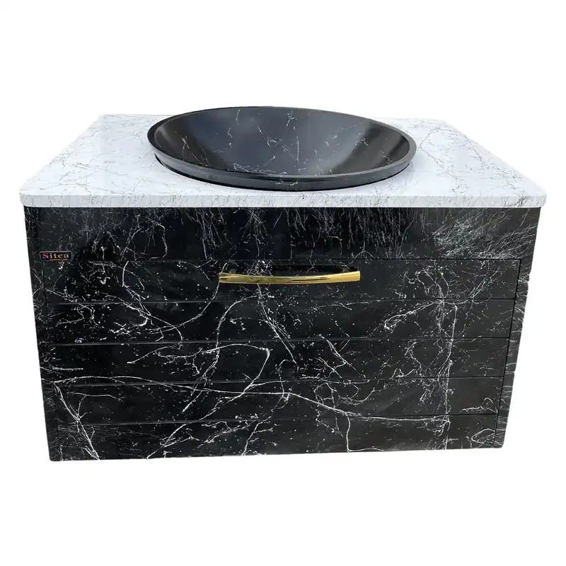 ست کابینت و روشویی سیتکا مدل S-TR002 به همراه آینه و باکس