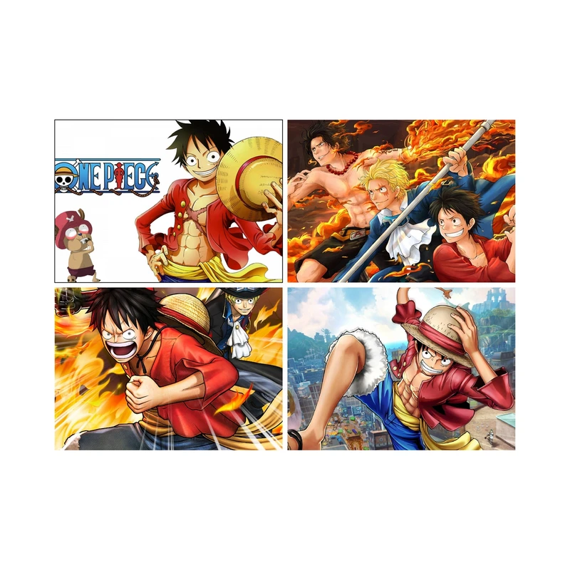 پوستر مدل وان پیس طرح لوفی تحت تعقیب کد-km-wanted-48765 مجموعه 4 عددی