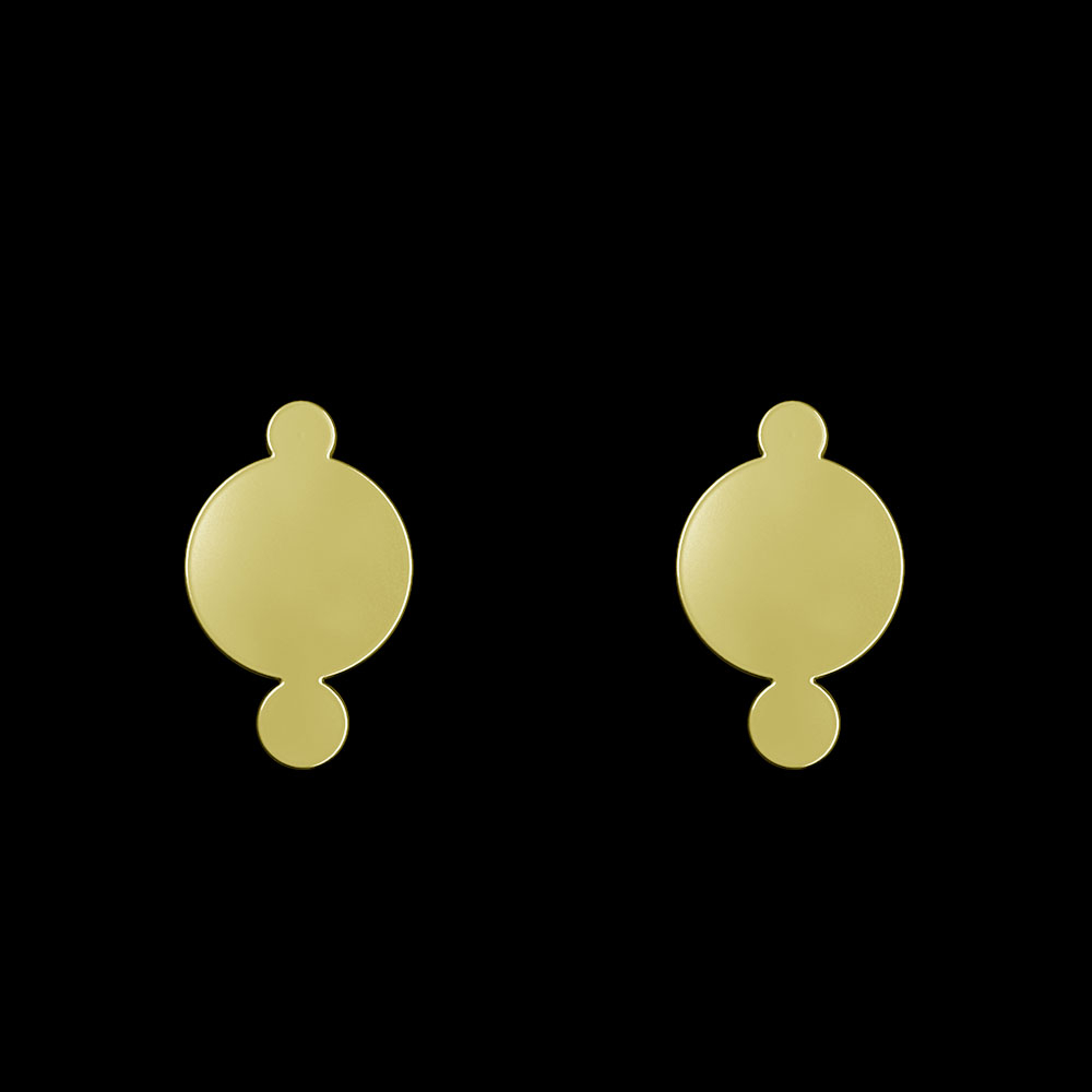 گوشواره طلا 18 عیار زنانه مدوپد مدل دو دایره کد GA1-10202