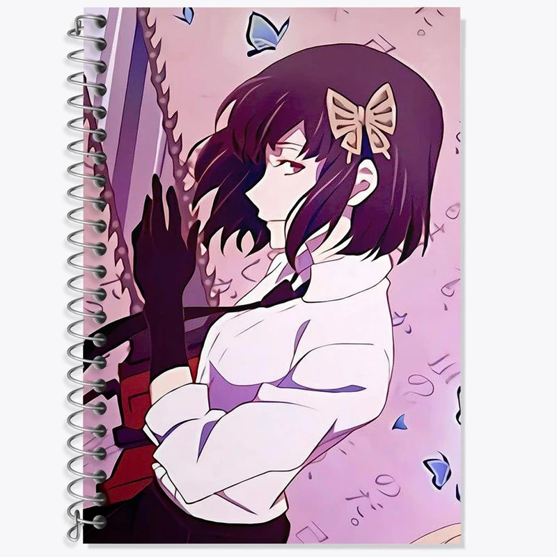 دفتر زبان 50 برگ خندالو مدل سه خط طرح آکیکو انیمه سگ های ولگرد بانگو کد 15668