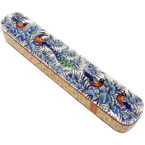 قلمدان خاتم کاری مدل نقاشی گل و مرغ برجسته کد 29p5p4