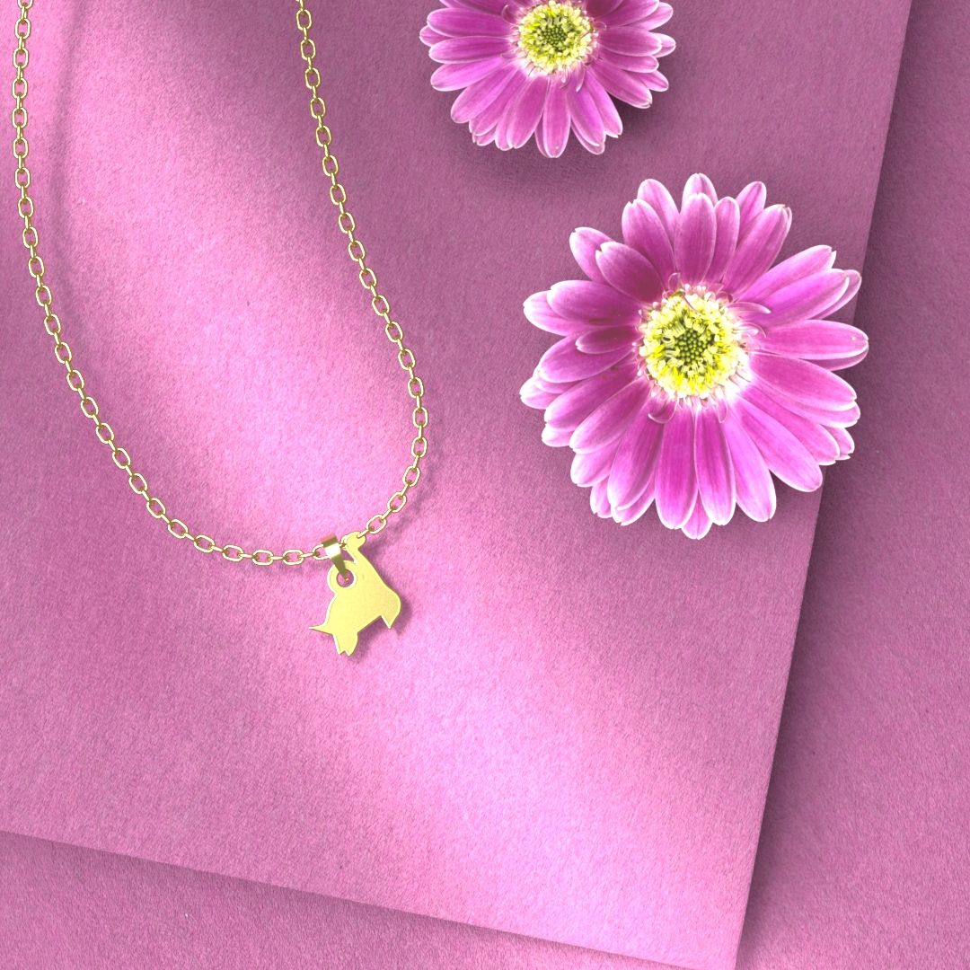 گردنبند طلا 18 عیار زنانه مدوپد مدل دایناسور کد A2-1-1216 - - 4