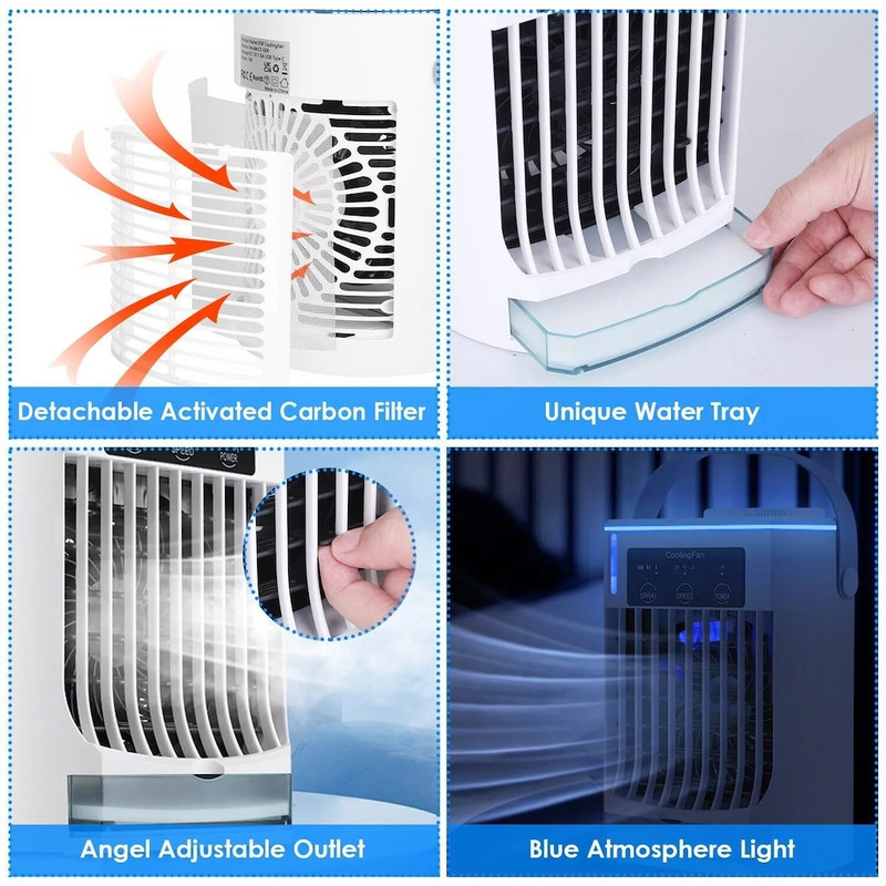 پنکه رومیزی مدل مه پاش مخزن دار Cooling Fan CF008