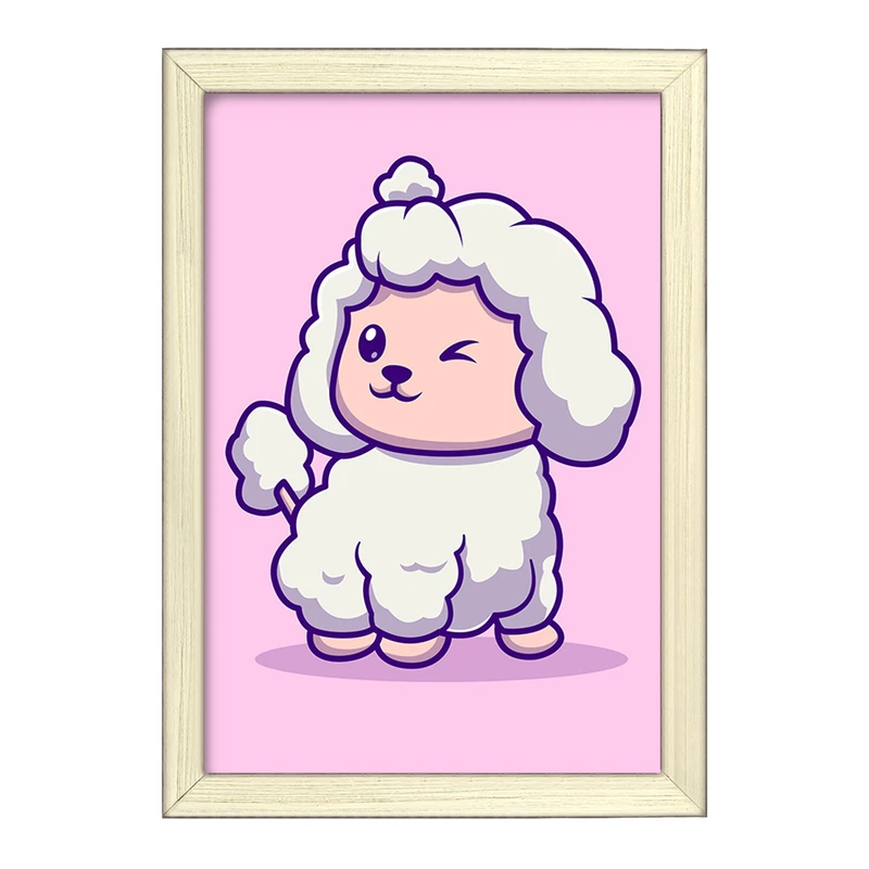 تابلو خندالو طرح حیوانات بامزه گوسفند کد 29675