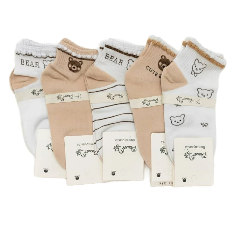 جوراب ساق کوتاه زنانه مدل 061 بسته 5 عددی