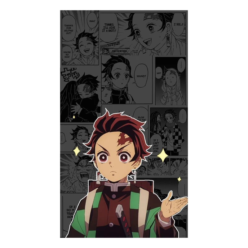 استیکر لپ تاپ و موبایل مدل انیمه طرح شیطان کش کامادو تانجیرو demon slayer kamado tanjiro کد 287