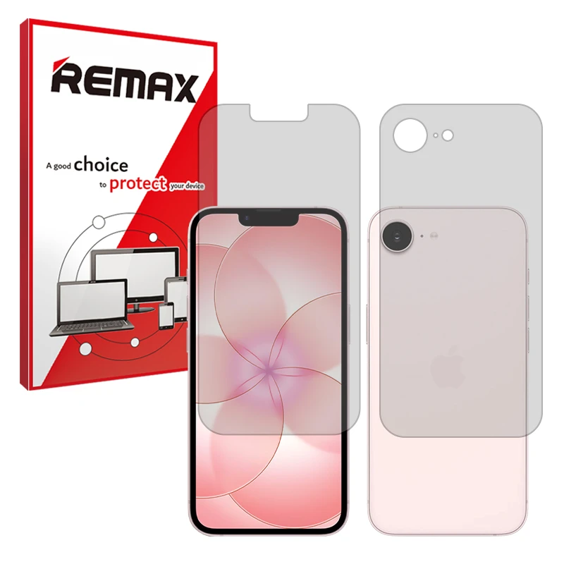 محافظ صفحه نمایش مات ریمکس مدل هیدروژلی مناسب برای گوشی موبایل اپل iPhone 17e به همراه محافظ پشت گوشی
