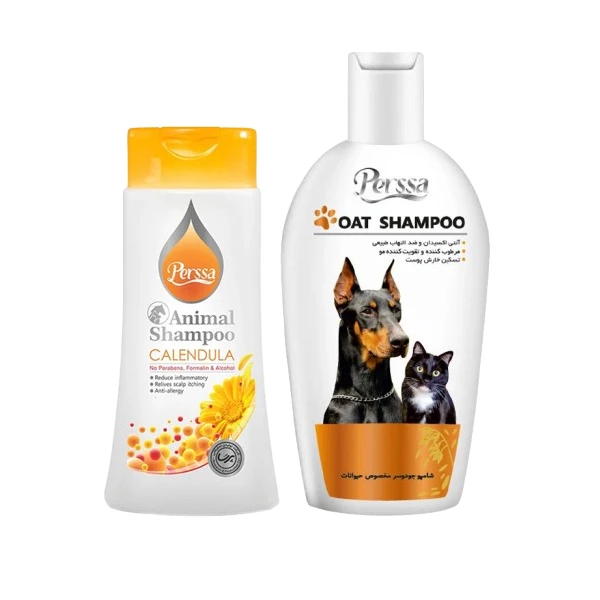 شامپو سگ و گربه پرسا مدل جودوسر و کالاندولا وزن 750 گرم مجموعه 2 عددی