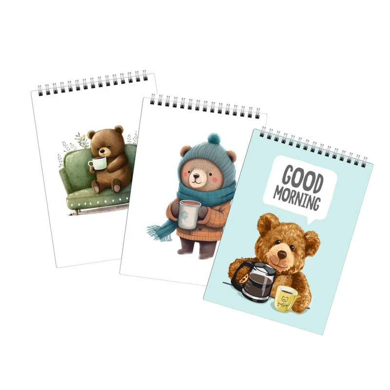 دفتر نقاشی 40 برگ لالالی لو طرح خرس و قهوه کد 48 مجموعه 3 عددی