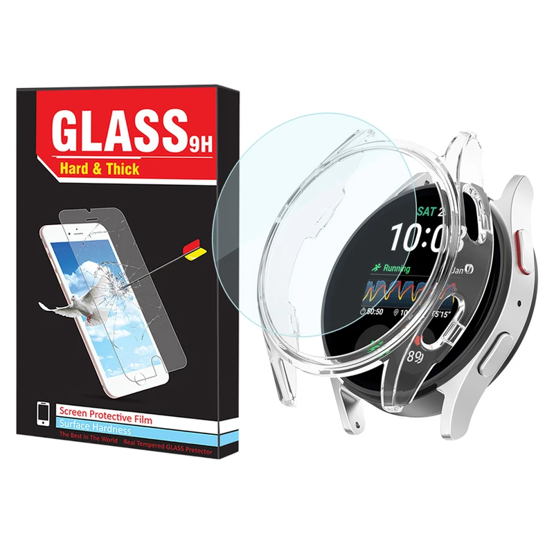 کاور هارد اند تیک مدل PC Bumper HT مناسب برای ساعت هوشمند سامسونگ Galaxy Watch 7 40mm به همراه محافظ صفحه نمایش