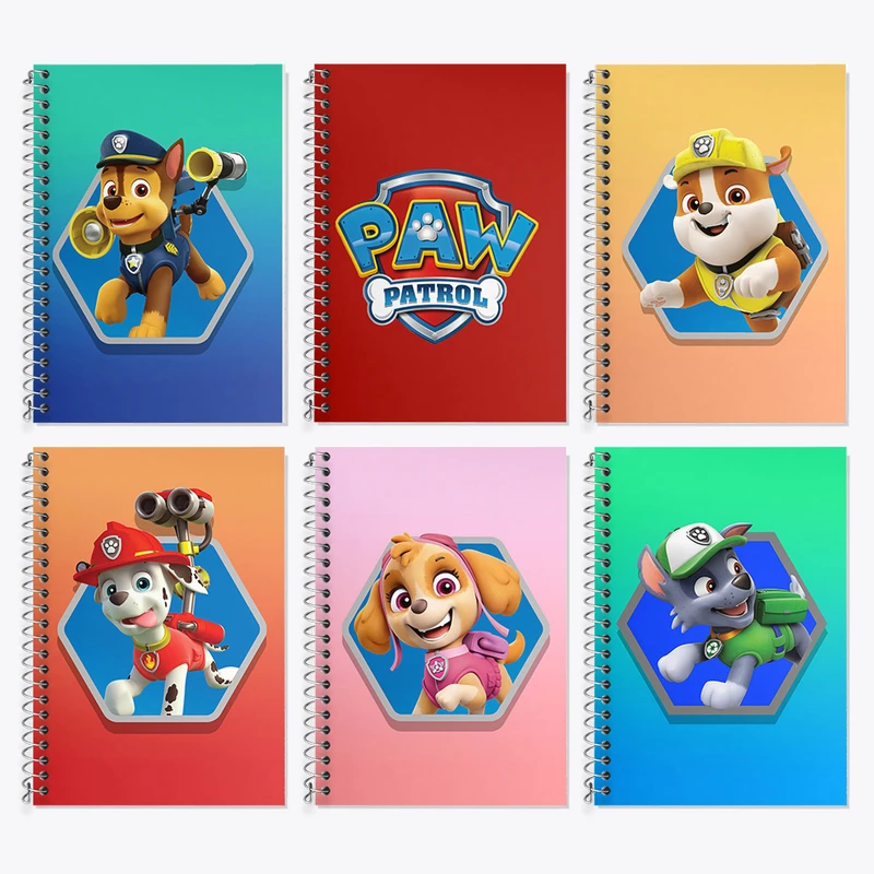 دفتر زبان 50 برگ خندالو مدل دو خط طرح سگ های نگهبان (Paw Patrol) کد 299 مجموعه 6 عددی