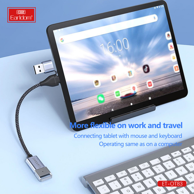 مبدل OTG USB به USB-C / USB  ارلدام مدل 2IN1 OT83