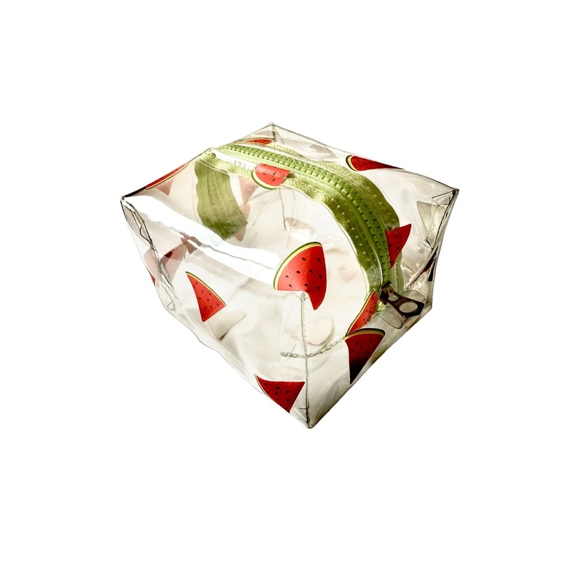 کیف لوازم آرایش زنانه مدل هندوانه یلدایی شفاف