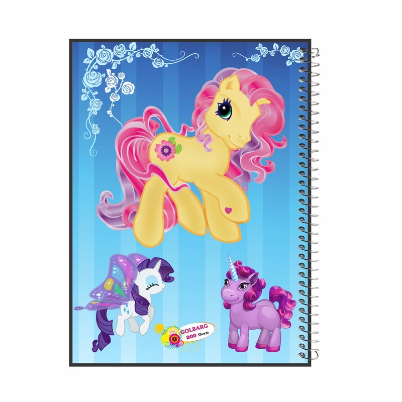 دفتر مشق 200 برگ گلبرگ طرح یونیکورن کد 5098