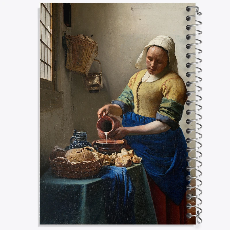 دفتر نقاشی 50 برگ خندالو طرح زن شیر دوش یوهانس ورمیر کد 36833