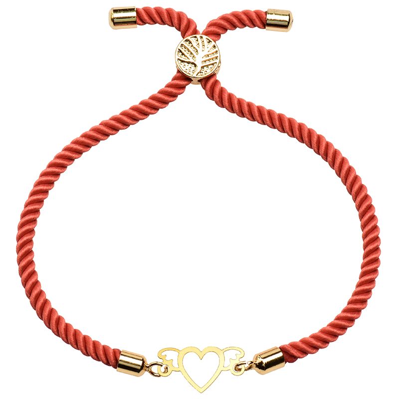 دستبند طلا 18 عیار زنانه کرابو طرح قلب مدل Kr1791 -  - 1