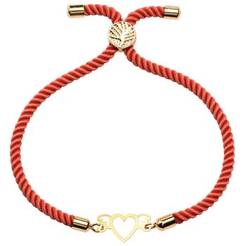 دستبند طلا 18 عیار زنانه کرابو طرح قلب مدل Kr1791