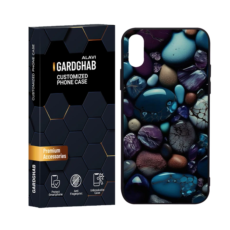 کاور گارد قاب علوی مدل دورژله ای پشت گلس هنری مناسب برای گوشی موبایل اپل iPhone X / XS