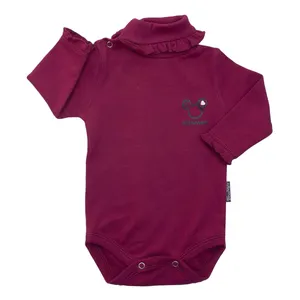 بادی آستین بلند نوزادی آدمک مدل 178700 رنگ سرخابی