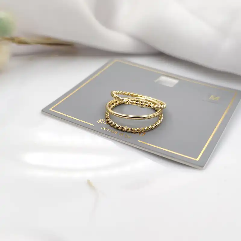 انگشتر زنانه مدل مینیمال کد 05 مجموعه 3 عددی