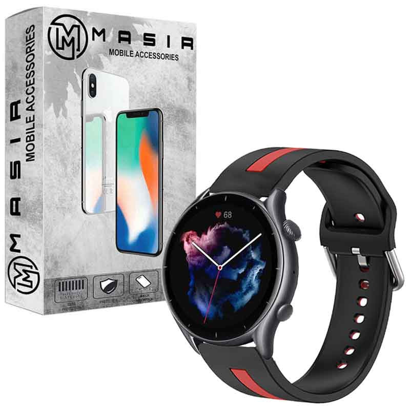 بند مسیر مدل Silic Dual Color مناسب برای ساعت هوشمند هایلو GTR3 Pro