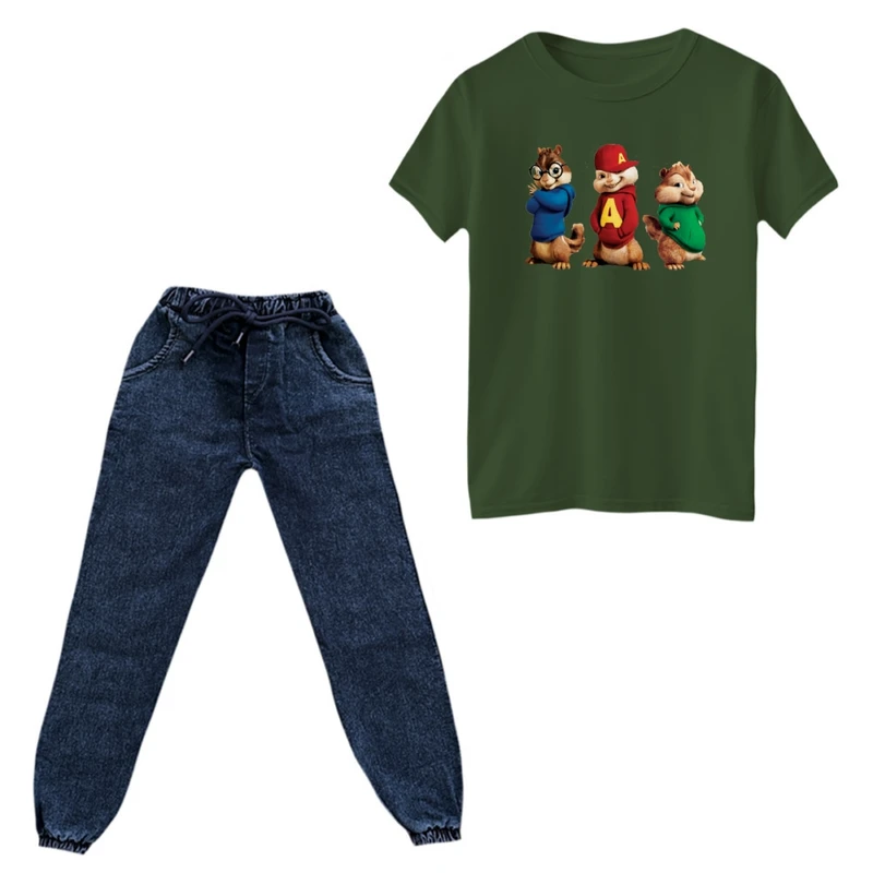 ست تی‌شرت و شلوار پسرانه مدل آلوین و سنجاب ها کد ۲