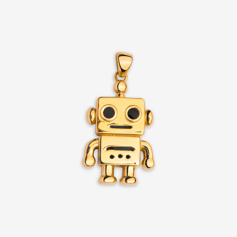 آویز گردنبند طلا 18 عیار زنانه جواهری راز طرح ربات کد 144-16