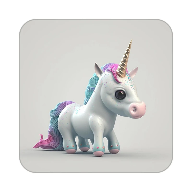 زیر لیوانی کاکتی طرح اسب تک شاخ و یونیکورن مدل mp32230