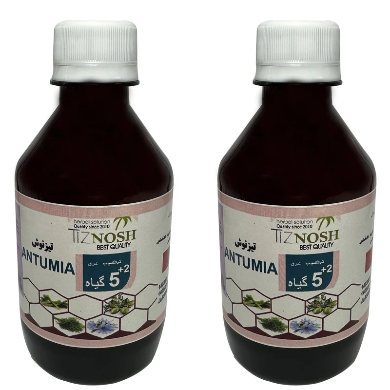 عرق 7 گیاه چربی خون تیزنوش - 500 میلی لیتر بسته 2 عددی