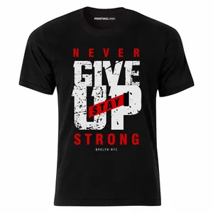 تی شرت آستین کوتاه مردانه مدل پرینتینگ لند طرح NEVER GIVE UP کد P130
