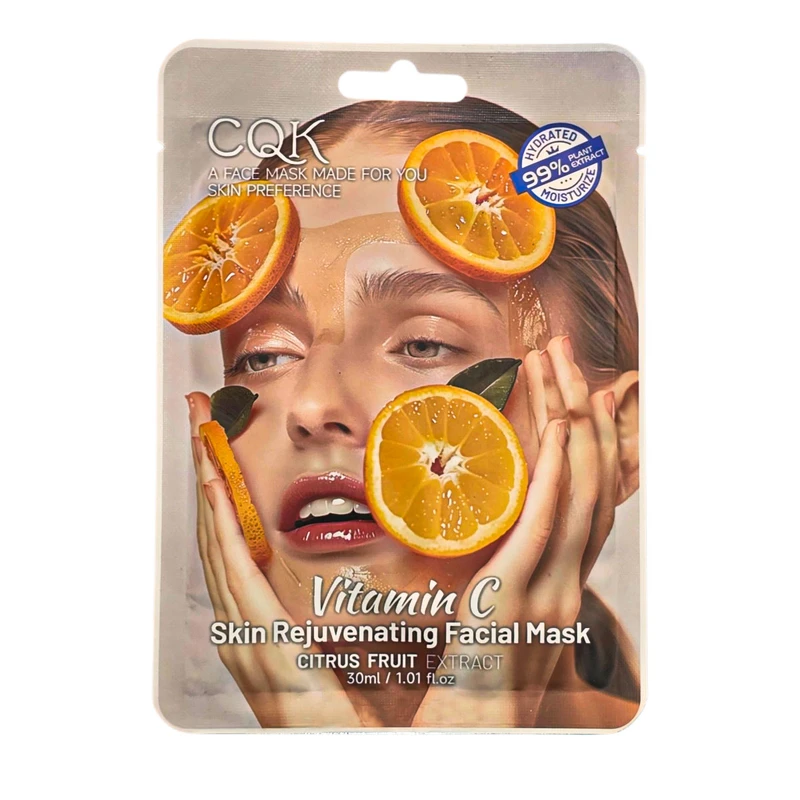 ماسک صورت سی کیو کی مدل Vitamin C  مناسب برای انواع پوست حجم 30 میلی لیتر