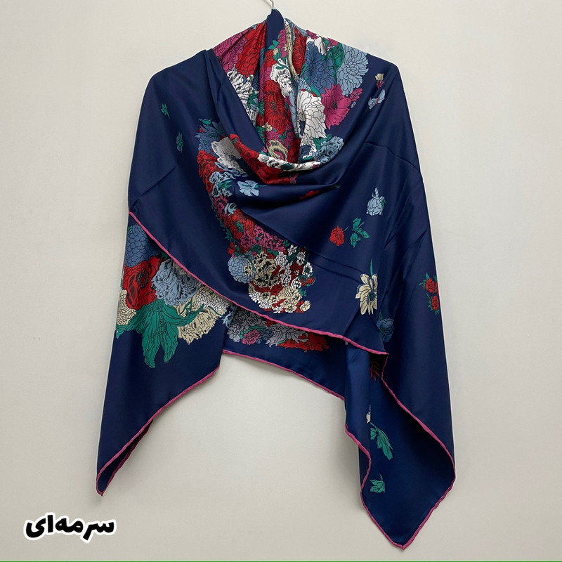 روسری زنانه مدل ابریشم توییل دست دوز کد 9669