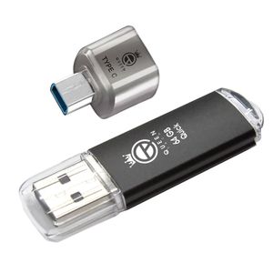 فلش مموری کوئین تک مدل QUICK C-PLUS ظرفیت 64 گیگابایت با رابط USB 2.0 و مبدل USB-C، سرعت انتقال 30 مگابایت بر ثانیه، طراحی درپوش‌دار، مناسب گوشی، تبلت، کامپیوتر و تلویزیون
