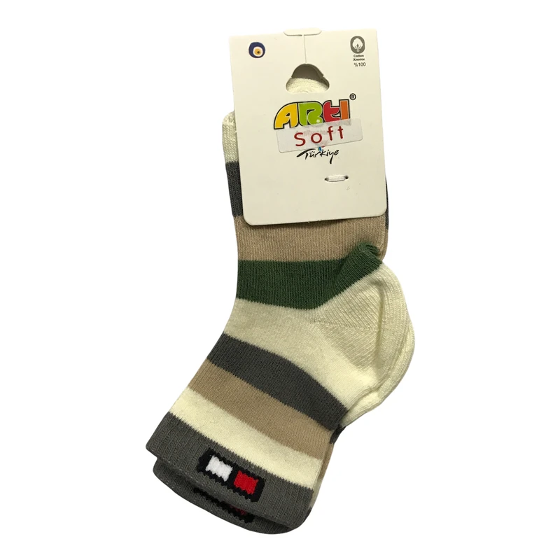 جوراب ساق کوتاه پسرانه آرتی مدل راه راه abn