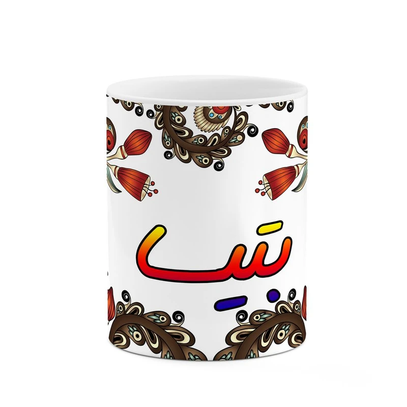 ماگ کاکتی مدل اسم بتیسا طرح سنتی گل و بته کد mgh44121