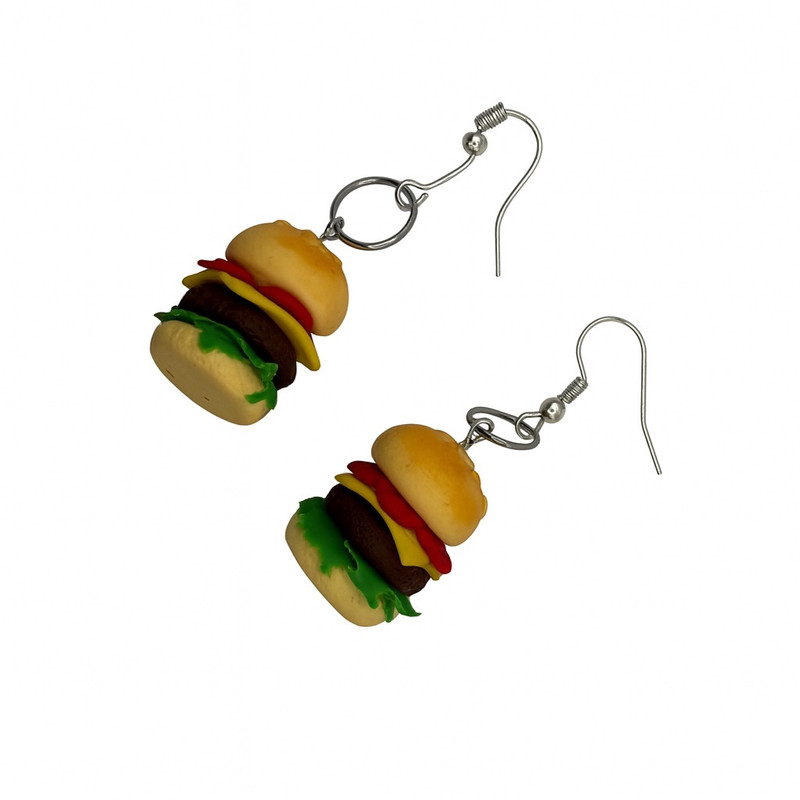 گوشواره دخترانه طرح برگر کد 01