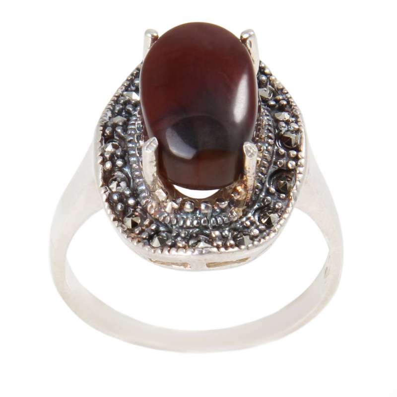 انگشتر نقره زنانه بازرگانی میلادی مدل سنگ عقیق کد AW_506