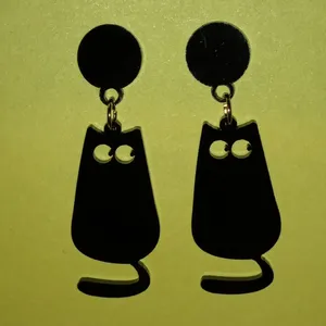 گوشواره زنانه مدل گربه کد E.GRB.B.11