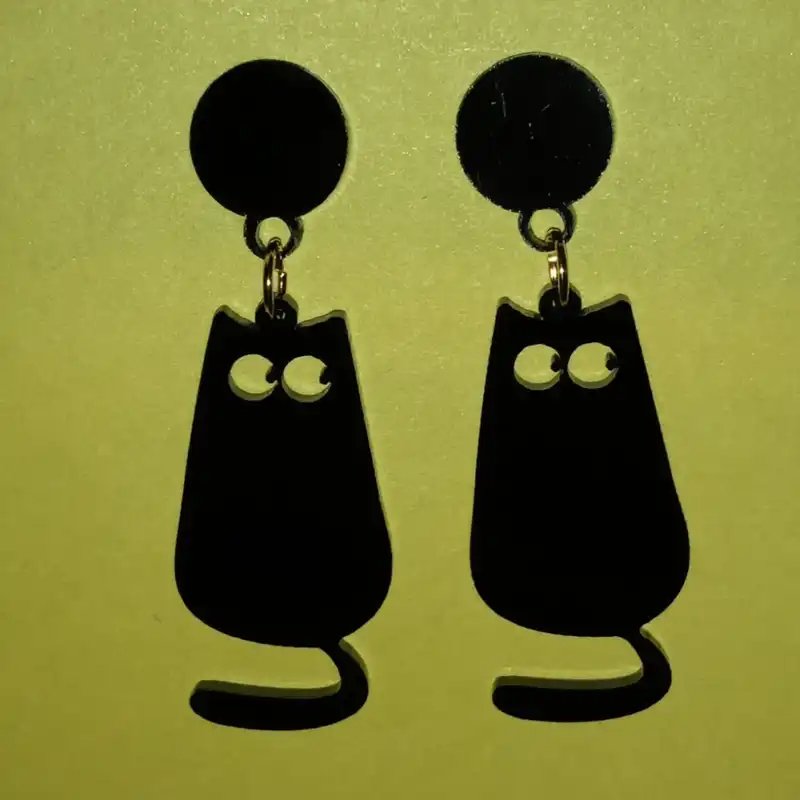 گوشواره زنانه مدل گربه کد E.GRB.B.11