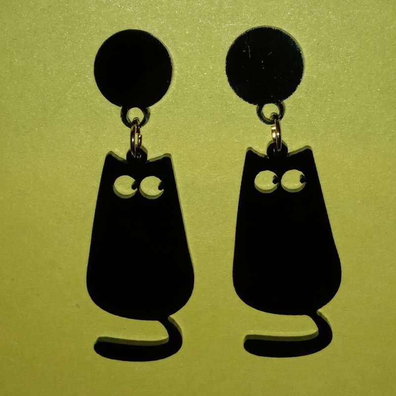 گوشواره زنانه مدل گربه کد E.GRB.B.11