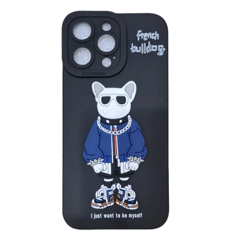 کاور مدل 3D طرح بولداگ کد 475 مناسب برای گوشی موبایل اپل iPhone 14 Pro Max