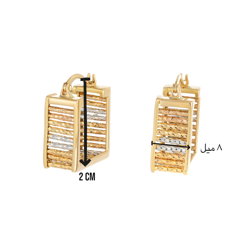 گوشواره طلا 18 عیار زنانه لیلیوم‌ گلد مدل DEGCC14-31d طرح نردبان - 3
