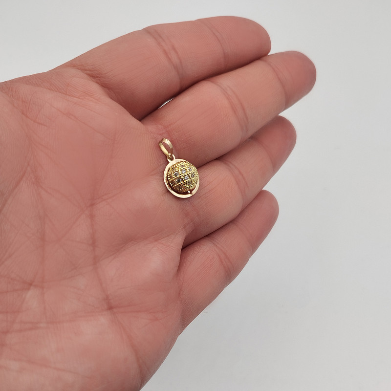 آویز گردنبند طلا 18 عیار زنانه سوزیانا طرح گوی نگین خط دار آویز گردنبند طلا 18 عیار زنانه سوزیانا طرح گوی نگین خط دار