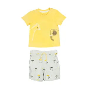 ست تی شرت و شلوارک نوزادی پاپو مدل pablo