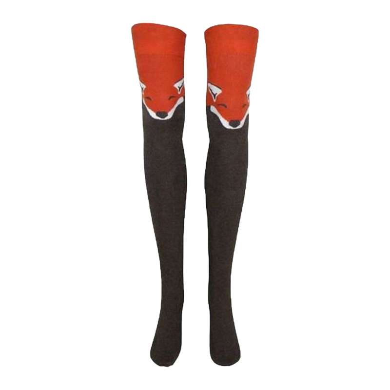 جوراب ساق بلند طرح روباه مدل 22
